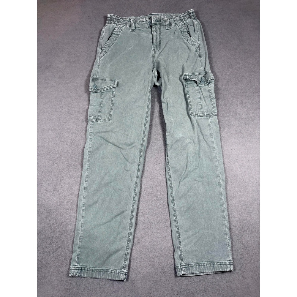 American Eagle Cargo Pants Womens 4 Green Stretch Lyocell Cotton Blend Utility